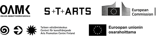 OAMK, S+T+ARTS, Euroopan komissio, Taike, EU:n rahoittama -logot