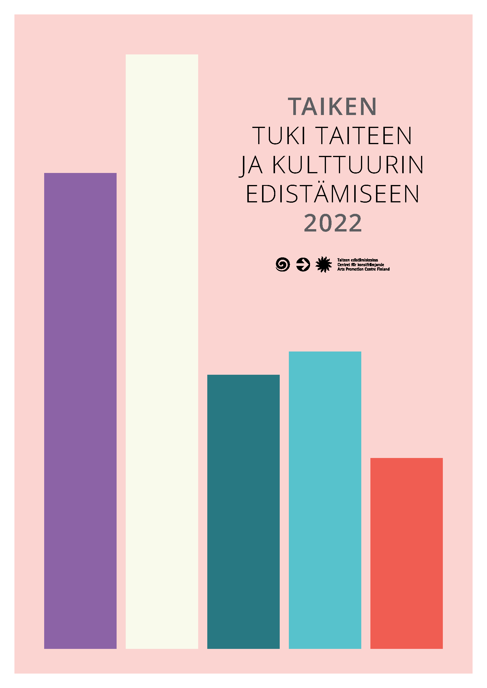 Julkaisun kansikuva, jossa vaaleanpunertavalla taustalla pylväskaaviomaisia viivoja.