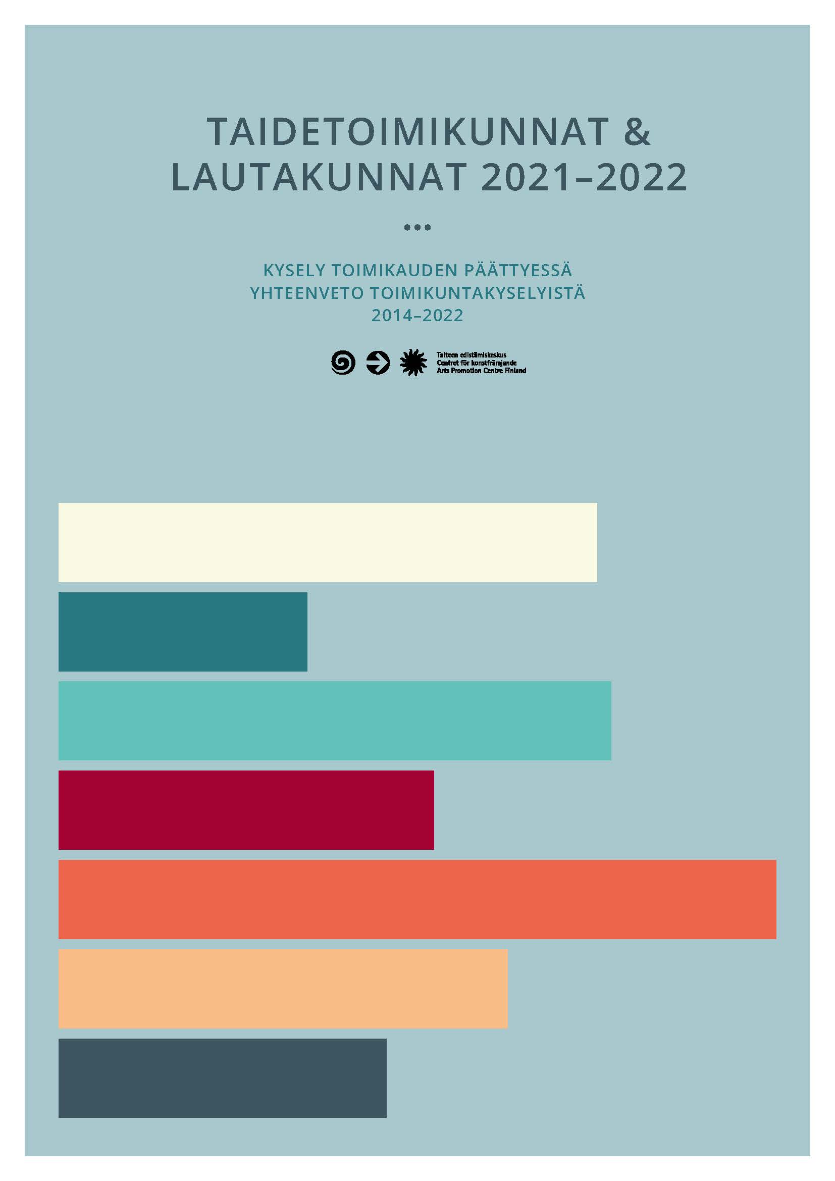 Julkaisun kansikuva, jossa otsikko ja pylväsdiagrammimaisia viivoja.