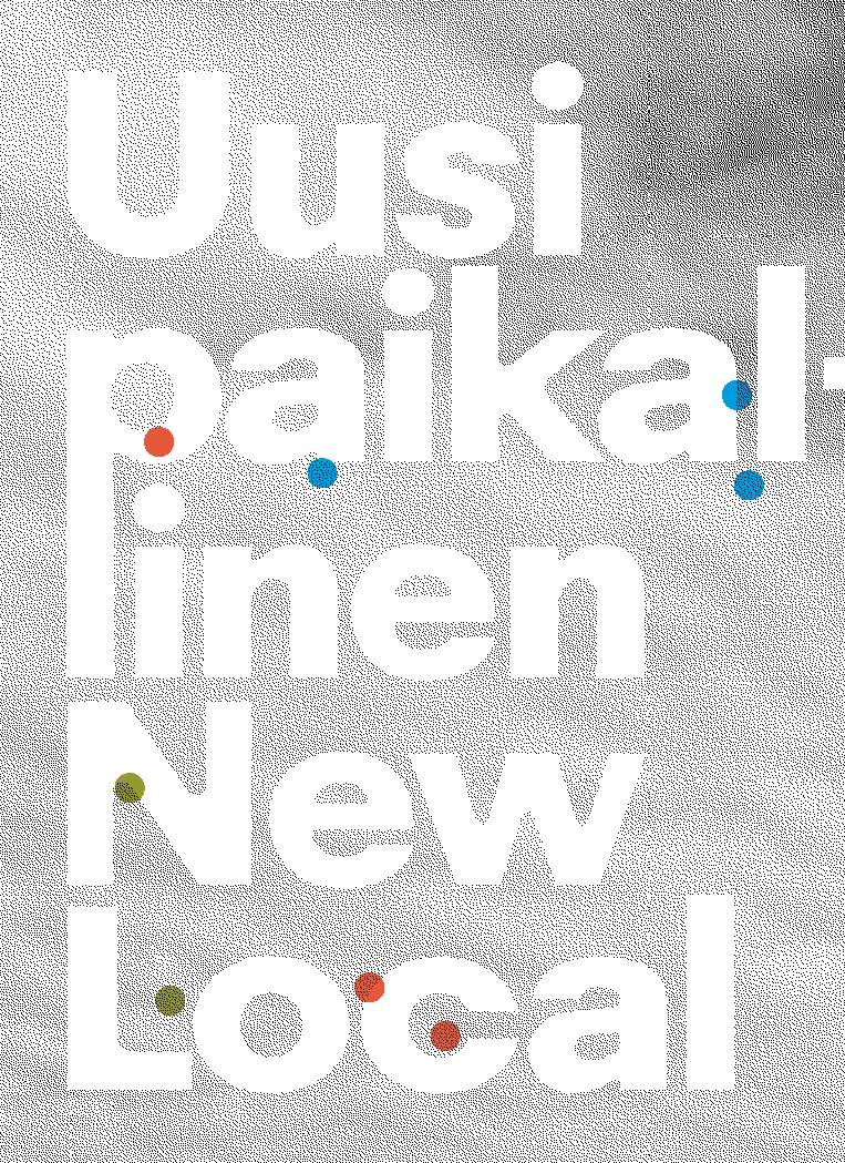 Julkaisun kansikuva. Mustavalkoista kohinaa, otsikko &quot;Uusi paikallinen, New Local&quot; sekä erivärisiä pistemäisiä palloja siellä täällä.