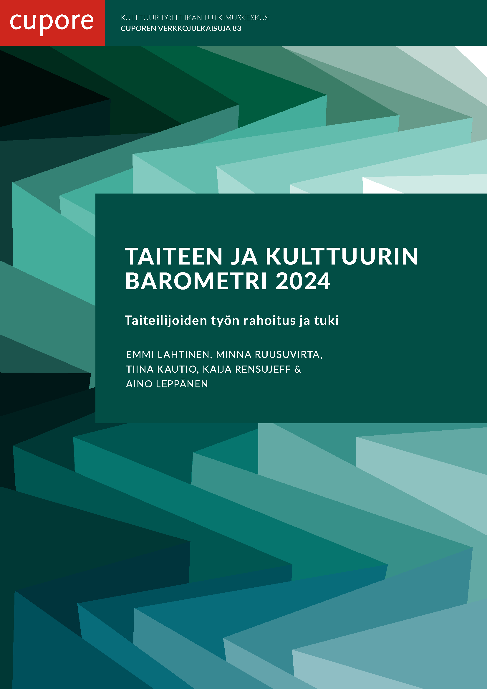 Julkaisun kansikuva. Vihreitä aaltomaisia kuvioita ja julkaisun nimi.