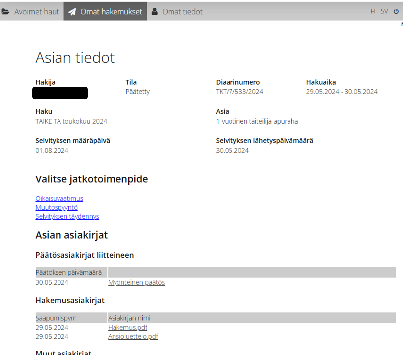 Kuvakaappaus Salama-järjestelmästä.