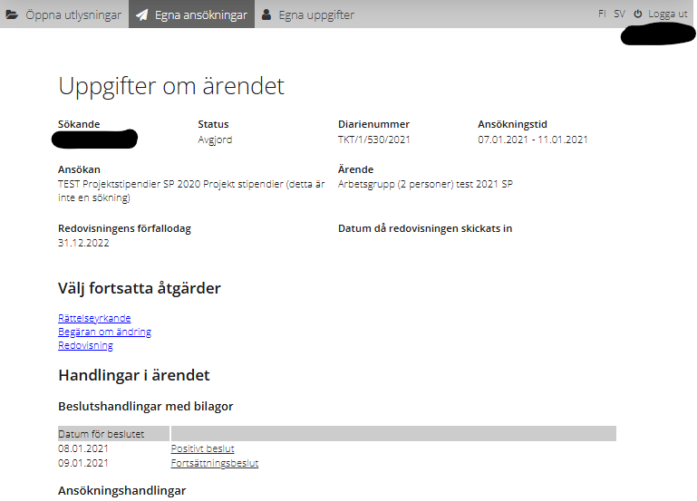 Kuvakaappaus Salama-järjestelmästä.