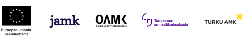 Logot: Euroopan unionin osarahoittama, Jamk, Tamk, OAMK, Turku AMK