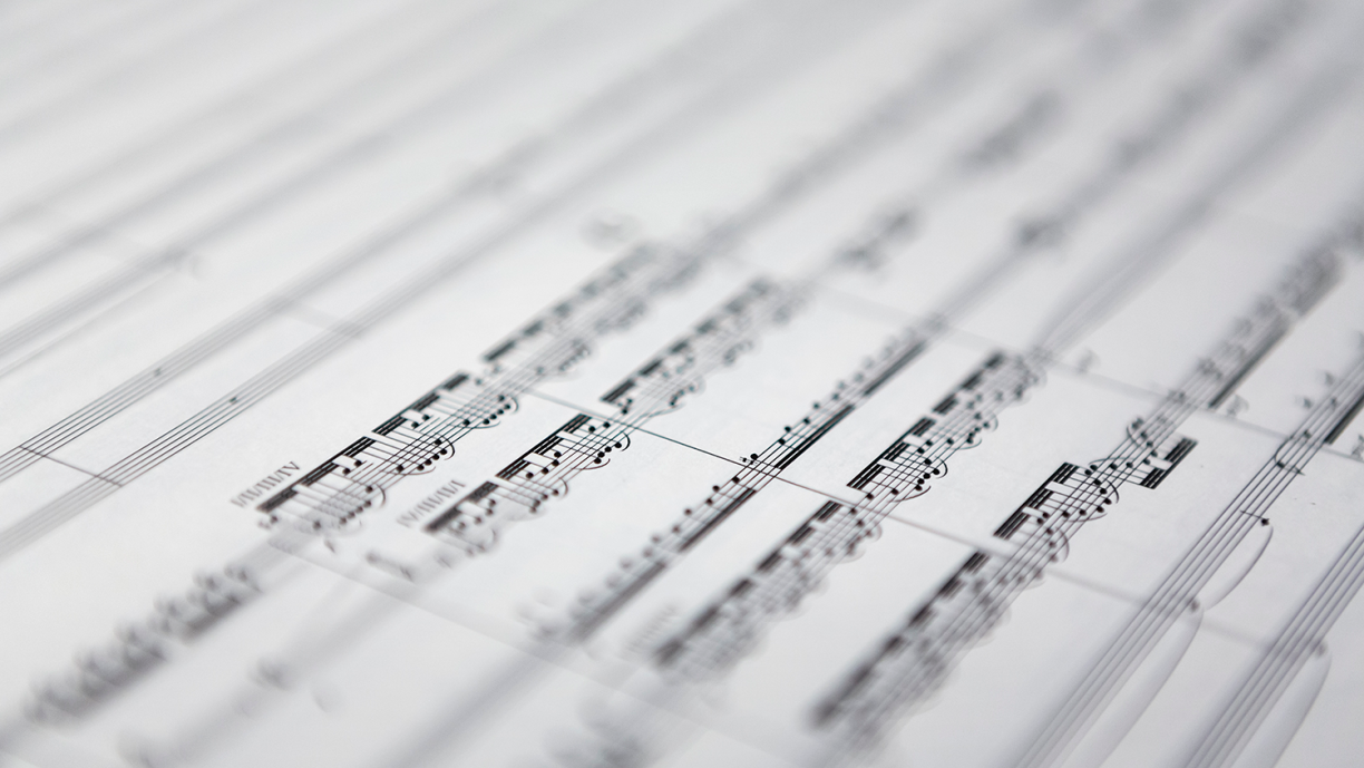 Nuotteja nuottiviivastolla.