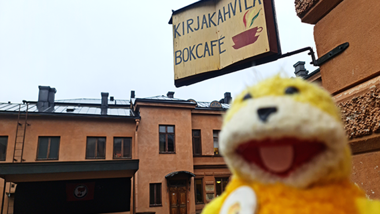 Kirjakahvilan katukyltti