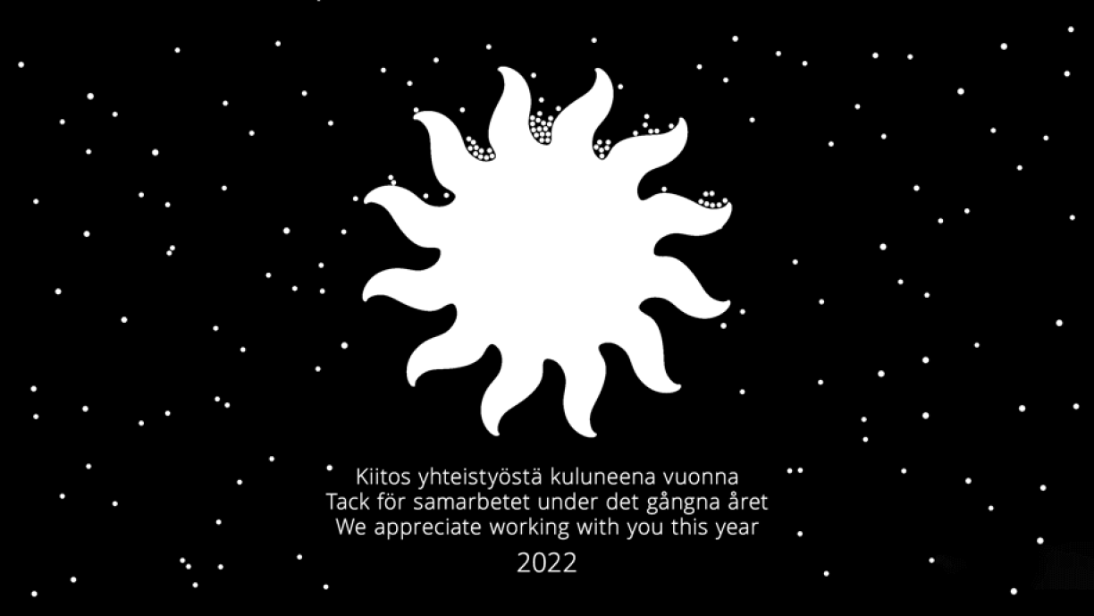 Taiken aurinkologo ja teksti: Kiitos yhteistyöstä kuluneena vuonna