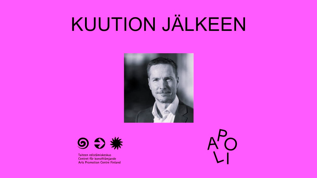 Pinkillä taustalla teksti "kuution jälkeen" ja Matti Kuittisen kasvokuva.