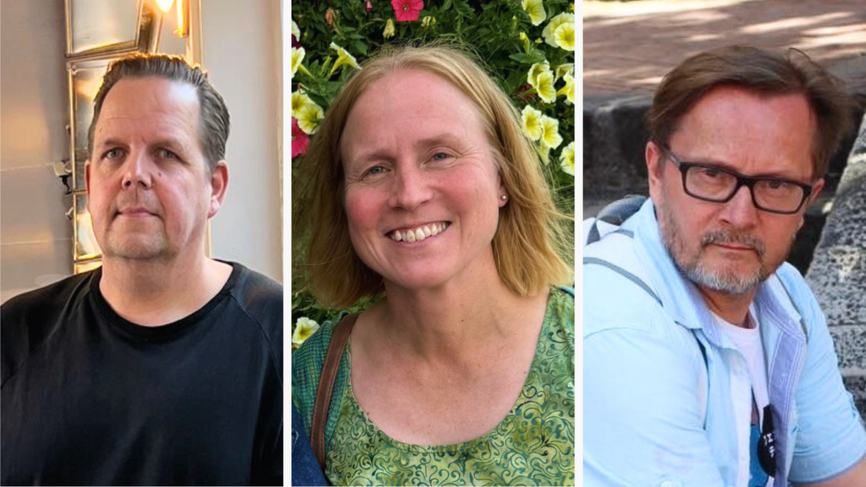 Arttu Tolonen, Maija Leminen ja Harri Karvinen.