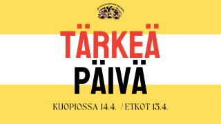 Tärkeä päivä Kuopiossa 14.4., etkot 13.4.