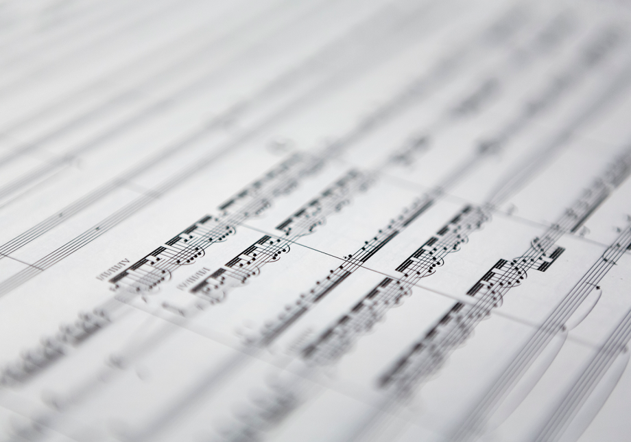 Nuotteja nuottiviivastolla.