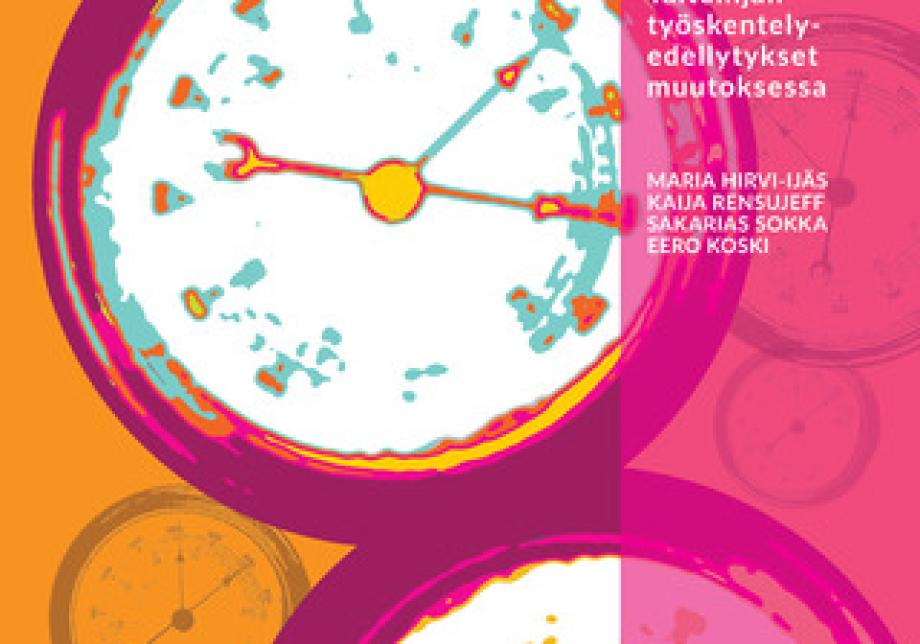 Kansikuva. Stilisoitu oranssisävyinen kuva kahdesta ilmapuntarista.