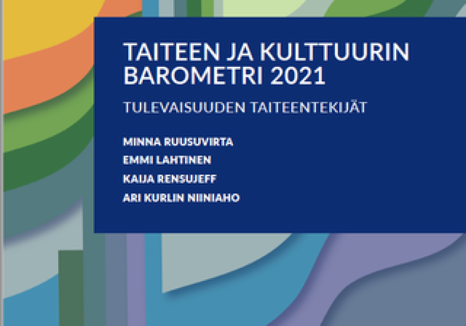 Kansikuva. Oransseja, vihreitä ja sinertäviä aaltokuvioita.