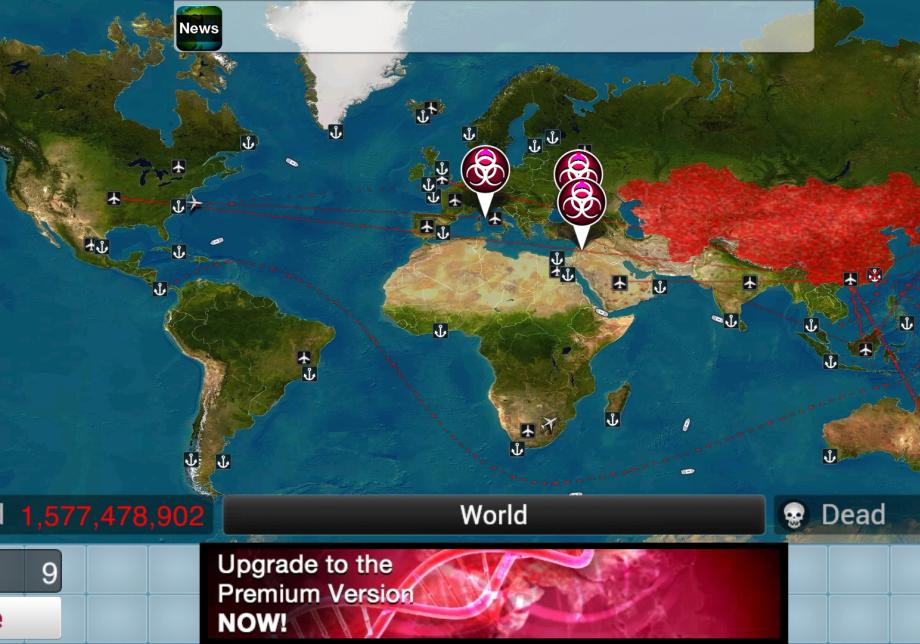 Kuvakaappaus pelistä, jossa näkyy maailman kartta.