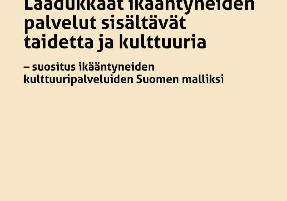 Julkaisun kansi. Beige tausta ja musta otsikkoteksti.