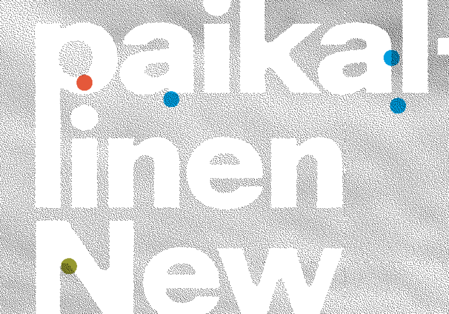 Julkaisun kansikuva. Mustavalkoista kohinaa, otsikko "Uusi paikallinen, New Local" sekä erivärisiä pistemäisiä palloja siellä täällä.
