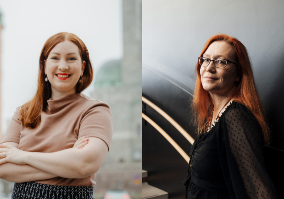 Puolimuotokuvat Hanna Hannuksesta ja Anu Aholasta